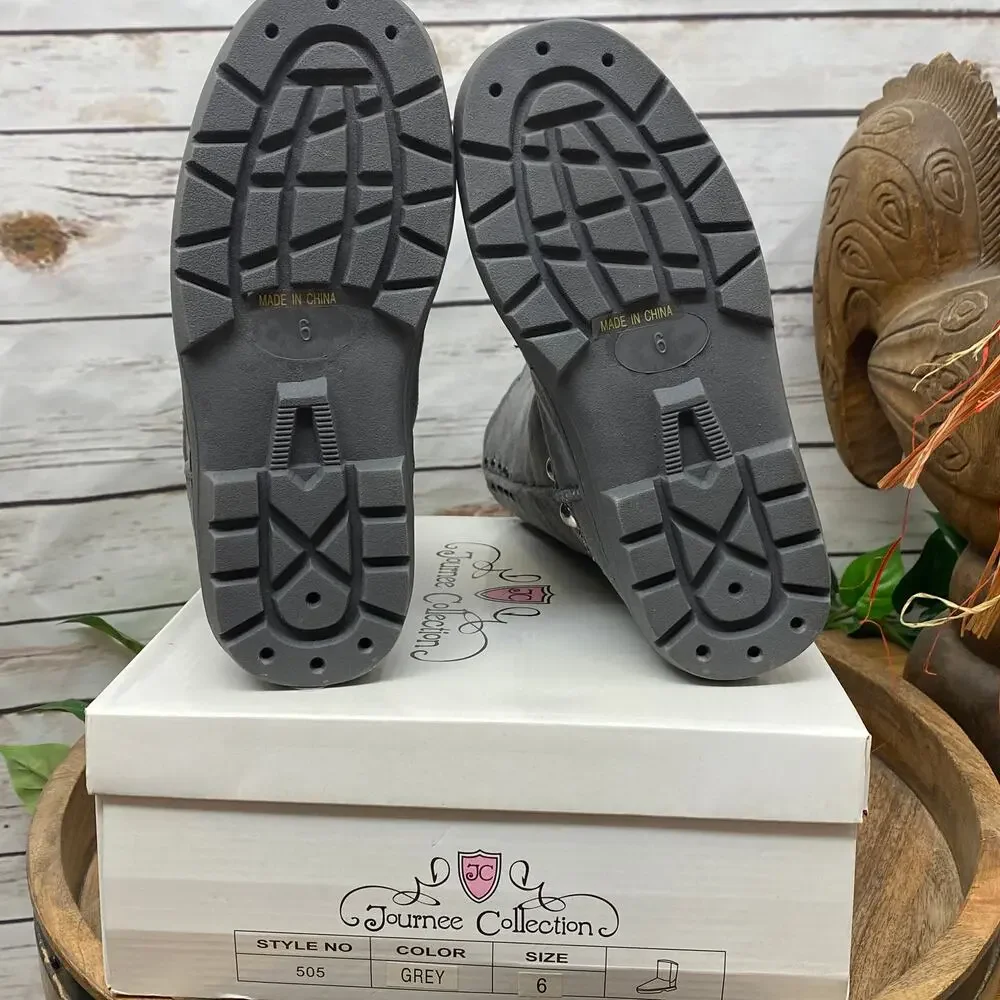 RTB Real Tough Babe Journee Collection Grey Boots Size 6 Style 505